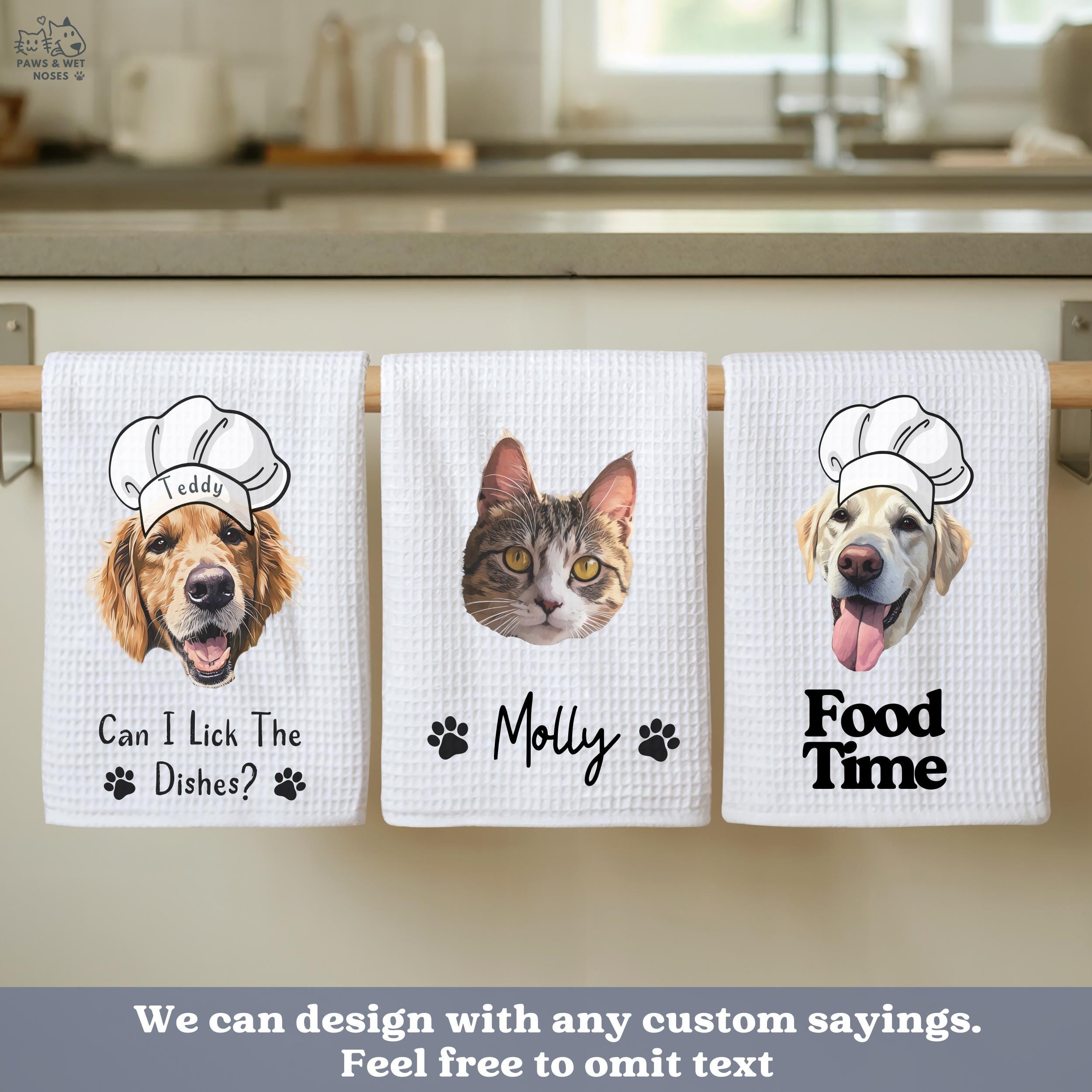 Custom Pet Kitchen Towel Using Pet Photo With Name Personalized Dog ...