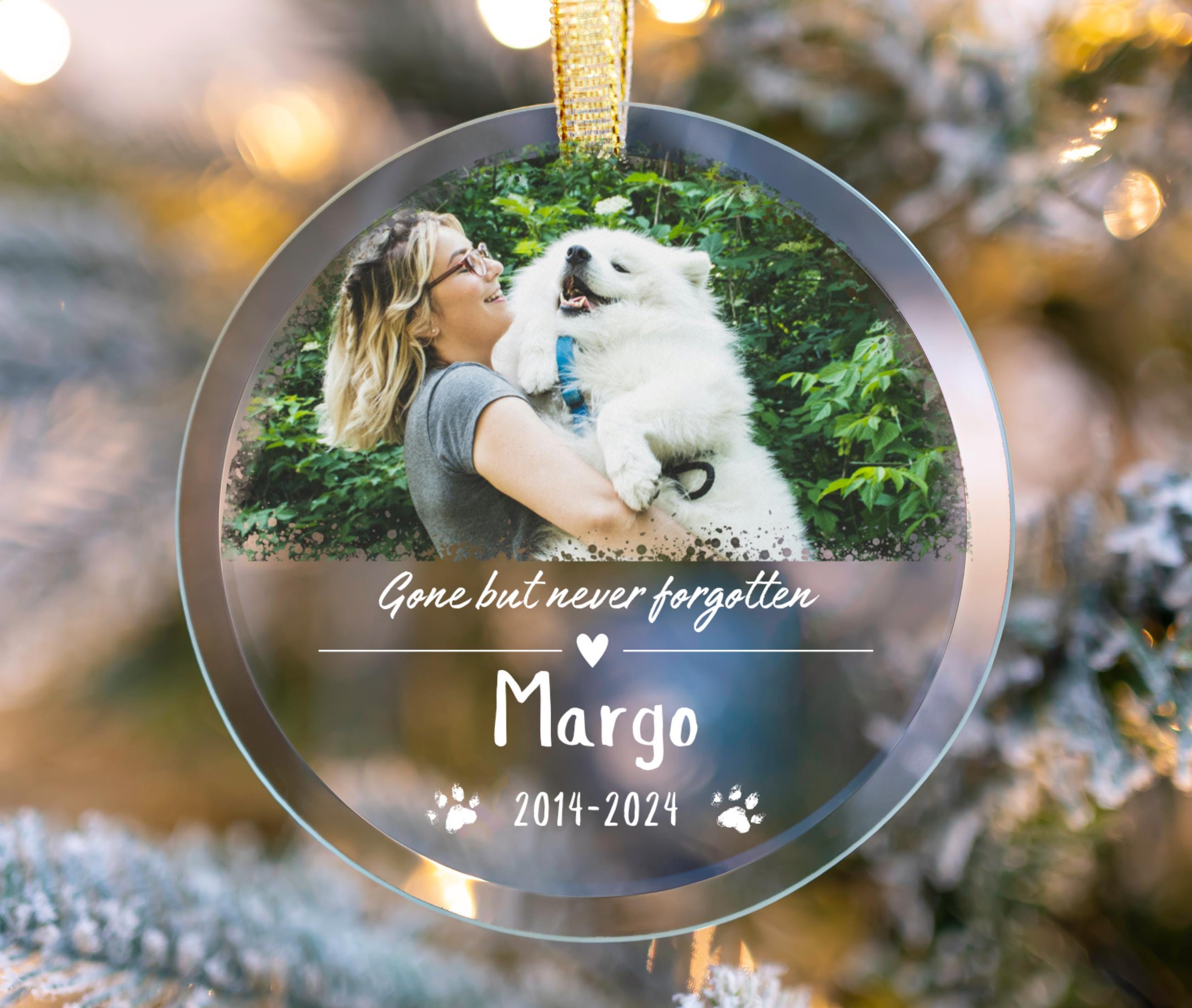 Custom Pet Glass Ornament Dog Photo Acrylic Ornament Dog Personalized ...