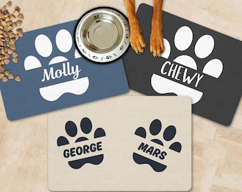 Custom Pet Name Food Mat Personalized Dog Feeding Mat Custom Cat Floor Placemat Custom Dog Bowl Mat Gifts For Dog Cat Lovers Cat Bowl Mat