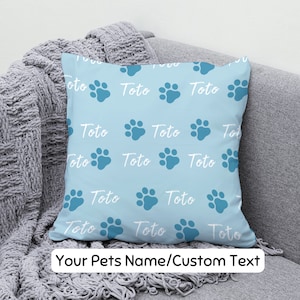 Custom Pet Name Pillow Personalized Dog Name Pattern Pillowcase Outdoor Dog Pillow Custom Cat Paw Pillow Dog Heart Pillow Dog Lover Gift