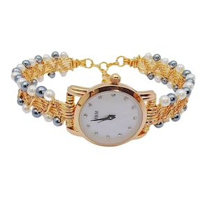 Relojes para mujer, pulsera de cuentas de perlas, reloj de pulsera con cuentas, regalo personalizado, reloj de mujer, regalos para el día de la madre