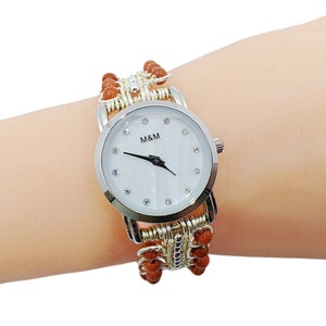 Reloj de pulsera con cuentas de piedras preciosas, reloj de pulsera con cuentas, relojes para mujer, regalo personalizado, reloj de mujer, regalos para el día de su madre, regalos