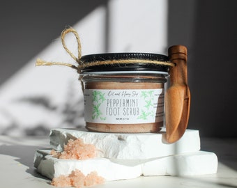 Peppermint Foot Scrub / Foot Care / All Natural Foot Scrub / For Soft & Healthy Feet / Helps Dry + Cracked Feet / Zero Waste Skincare /