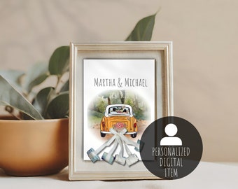 Wedding gift with personalization - Last minute digital printable DIY gift for wedding
