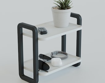 Minimalist Desktop Shelf Organizer, Modern Desk Storage Rack, 2 Tier Office Decor, Countertop/Workspace Manager