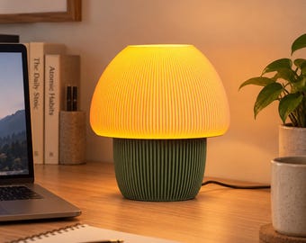 MUSHLUME – Minimalist Mushroom Table Light with Warm Glow – Modern Bedside & Desk Lighting, Cozy Ambient Light, E26/E27 Bulb Holder