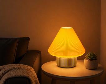 Japandi Table Lamp with Warm Glow – Minimalist Bedside & Desk Lamp, Earth Tone Ambient Lighting, E26 E27 Bulb Holder