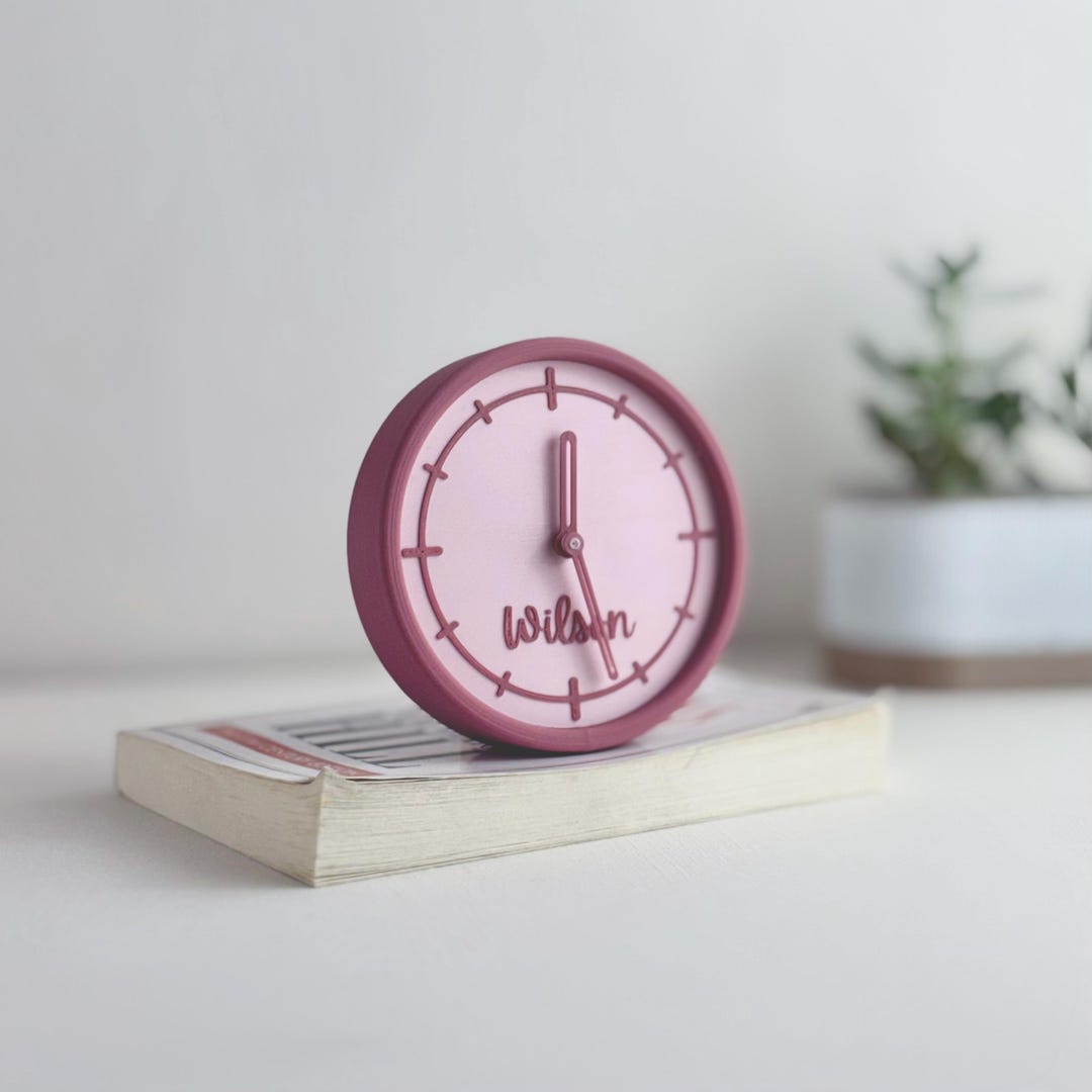 Custom 3d-printed Table Clock With Personalized Name - Unique Gift ...