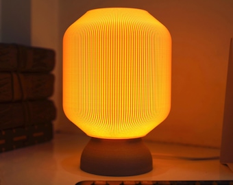 Small Gold Ambient Lighting Table Lamp - Cozy Wooden Table Lamp With Pleated Shade