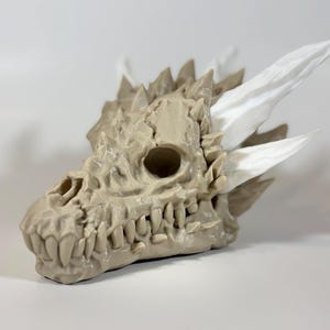 Diamond Dragon Skull | Wall Mountable Fantasy Decor | Crystal Dragon Head | Geometric Dragon Head Sculpture