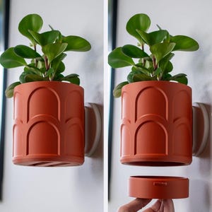 Jardinière murale avec égouttoir caché | Jardinière murale moderne | Cache-pot d'intérieur | Jardinière suspendue | Décoration d'intérieur