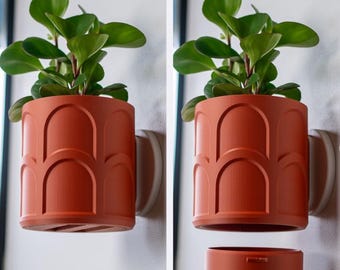 Wall Planter with Hidden Drip Tray | Modern Wall Planter | Indoor Plant Pot | Hanging Planter | Home Decor