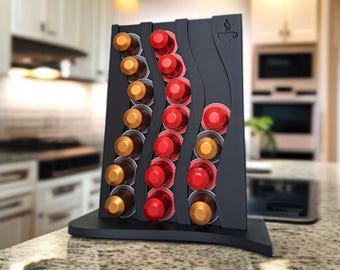 Wavy Nespresso Pod Holder | Modern Capsule Rack | Coffee Station Organizer