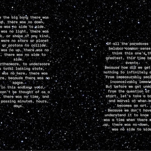 Space Poem Canvas/Weltraum Gedicht Poster