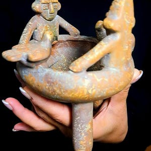 6.29 inch Pre-Columbian Nazca Culture Ceramic Polychrome Pottery Tripod Bowl