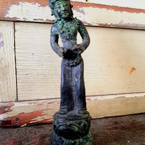 5,3 inch Vintage Apsara image sculpture, Khmer Apsara image Vintage Cambodian Buddha Art,