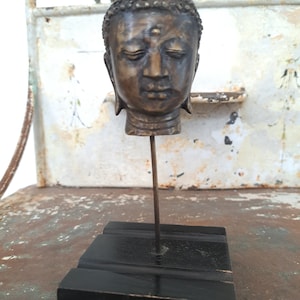 6,70 inch Buddha Head, Buddha Bronze, Buddha Sculpture, Home Decor, Living Room, Table Decor