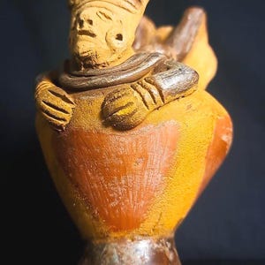 Very Rare Vintage 4,72" Pre-Columbian Peruvian Moche Artifact | Ancient Pottery Figurine | Pre-Columbian Collectible Sculpture