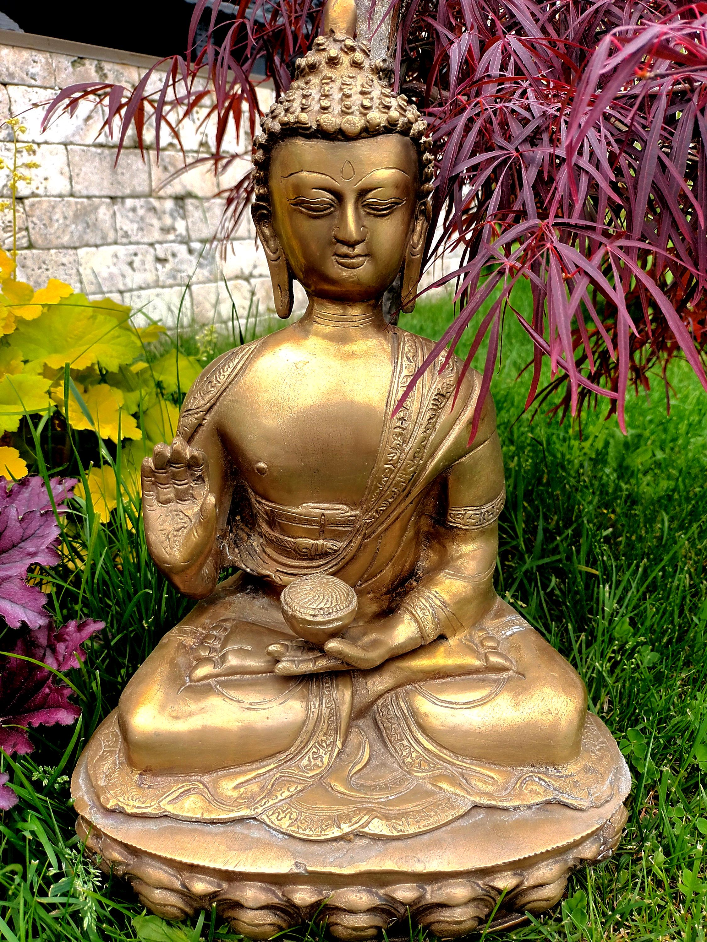 手作りブロンズ仏像：16インチアンティークインド装飾 - Etsy 日本