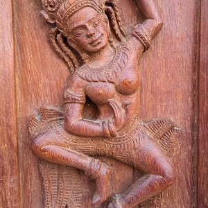 11,22 inch Apsara wall art & carving hand made wall decor wood carving Apsara home decor