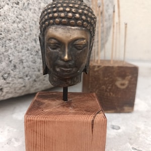 4,33 inch Small Buddha Head, Buddha Bronze, Buddha Sculpture, Home Decor, Living Room, Table Decor