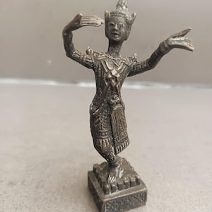 3,9 inch Vintage Apsara image sculpture, Khmer Apsara image Vintage Cambodian Buddha Art,