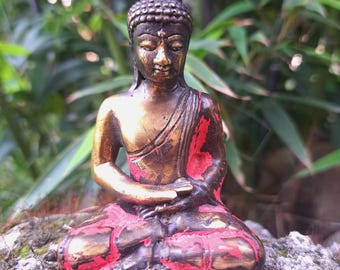 Estatua de Buda meditando de latón - Decoración elegante para el hogar (8,5 cm)