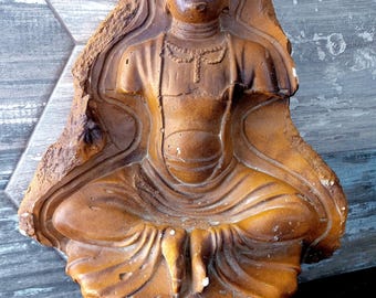15 inch Sculpture Buda Wall Hanging Relief Buddha Ceramic Art Figure