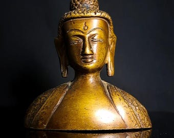 Handgemaakt standbeeld van Boeddhahoofd: Sereen Zen-meditatiedecor