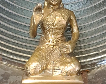 Estatua de Buda meditando de latón - Decoración del hogar (11,4 cm)