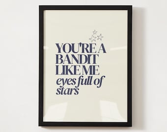 Cowboy Like Me Lyrics Art Print, Evermore (Digital Download)