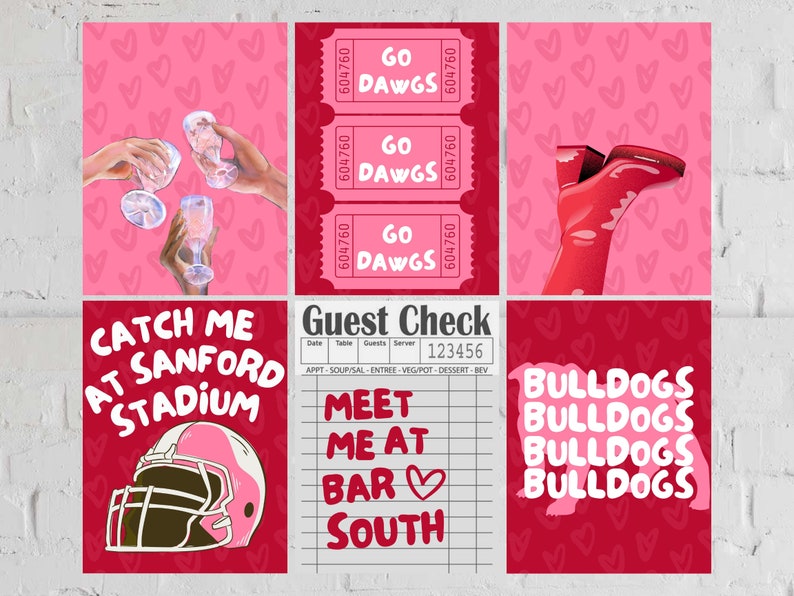 University of Wall Art Bulldogs 20 Posters Athens Ga Prints Go Dawgs Digital Files Dorm