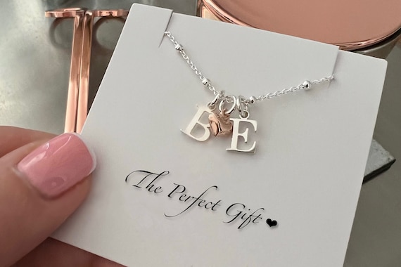 Two initial necklace sterling silver discount