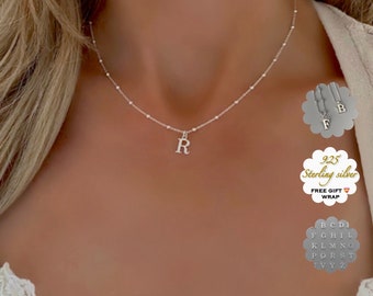 delicado collar inicial para ella, collar colgante monograma para regalo de cumpleaños, collar de letras personalizado, INICIAL NECKLACE-SN30
