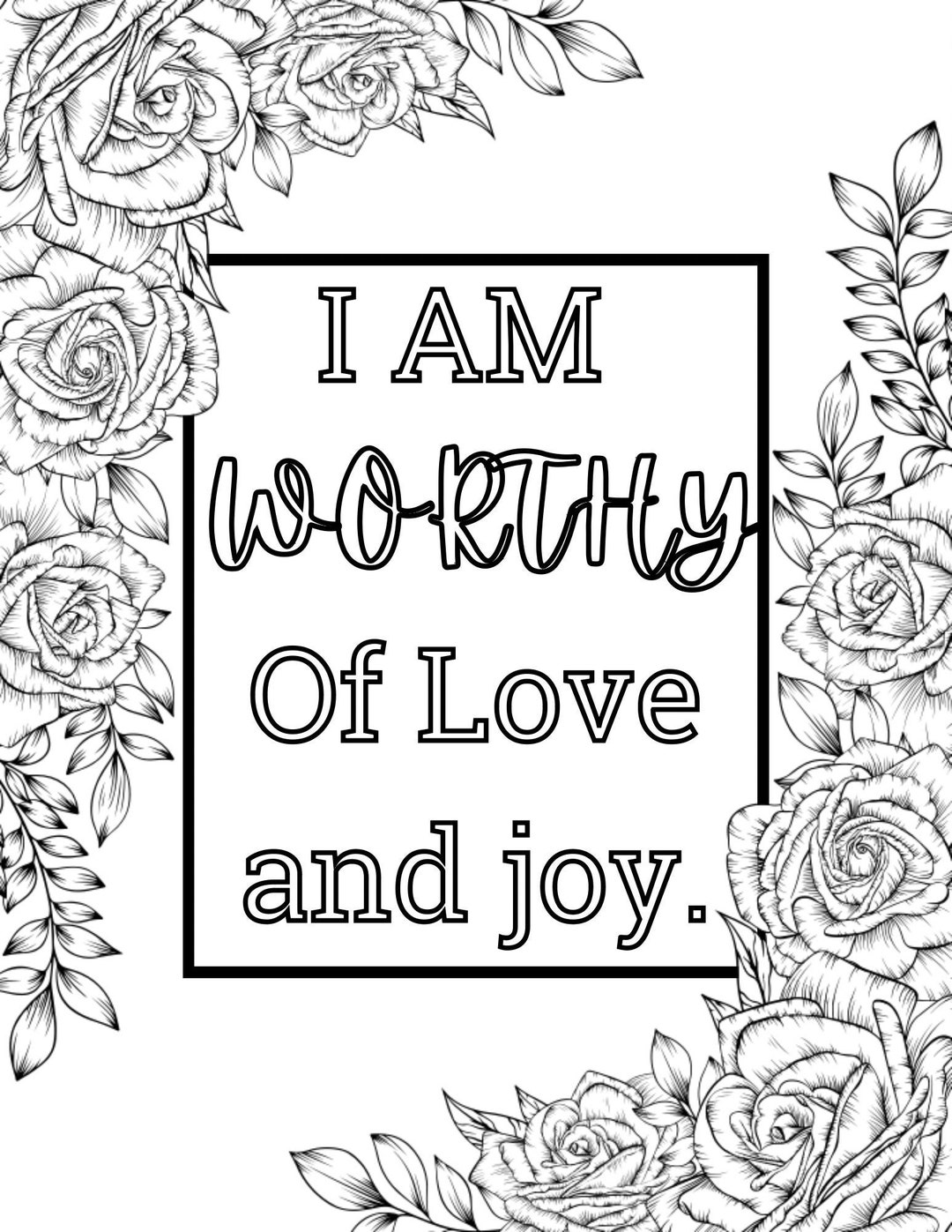 Self-care Coloring Page Printable Affirmations Pages - Etsy