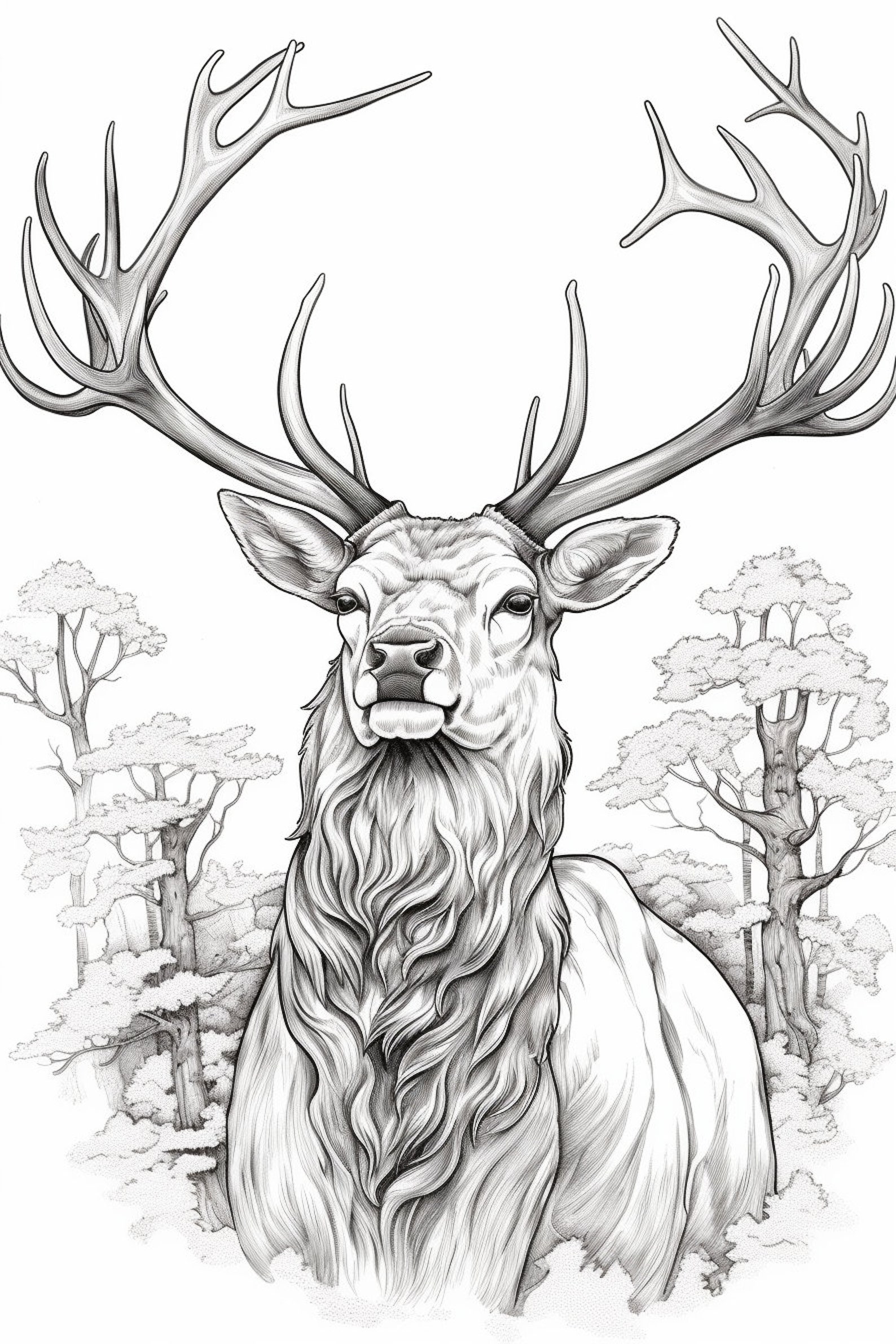 17 Deer Coloring Book Pages Etsy