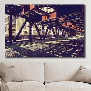 Chicago Illinois Bridge Wandkunst, Chicago Chicago Bridge Leinwand Kunst, Falls Sie eine Brücke in Chicago herstellen müssen