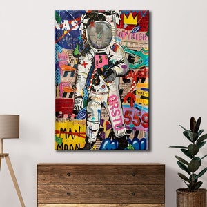 Banksy Astronaut Wall Art, Banksy Canvas Art, Banksy Astronaut Home Decor, Astronaut Wall Decor, Banksy Graffiti Gift Canvas Art
