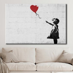 Banksy Balloon Girl Wall Art, Balloon Girl Canvas Art, Banksy Home Decor, Artwork Wall Decor, Banksy Gift Art, Banksy Wall Art Gift
