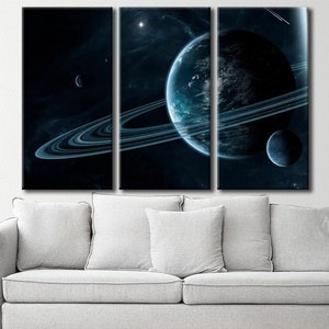 Planet Wall Art, Planet Canvas Art, Space Home Decor, Space Ready to Hang Wall Decor, Planet Canvas Print, Planet Wall Art Decor Gift