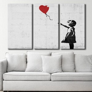 Banksy Balloon Girl Wall Art, Banksy Canvas Art, Banksy Home Decor, Banksy Ready to Hang Wall Decor, Banksy Canvas Print, Banksy Street Art
