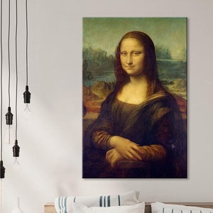 Mona Lisa Wall Art, Mona Lisa Canvas Design, Artwork Canvas Art, Leonardo Da Vinci Mona Lisa Home Decor, Leonardo Artwork Gift Wall Art