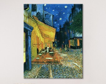 ヴァン・ゴッホ「夜のカフェテラス」キャンバス：油彩複製画 - Etsy 日本