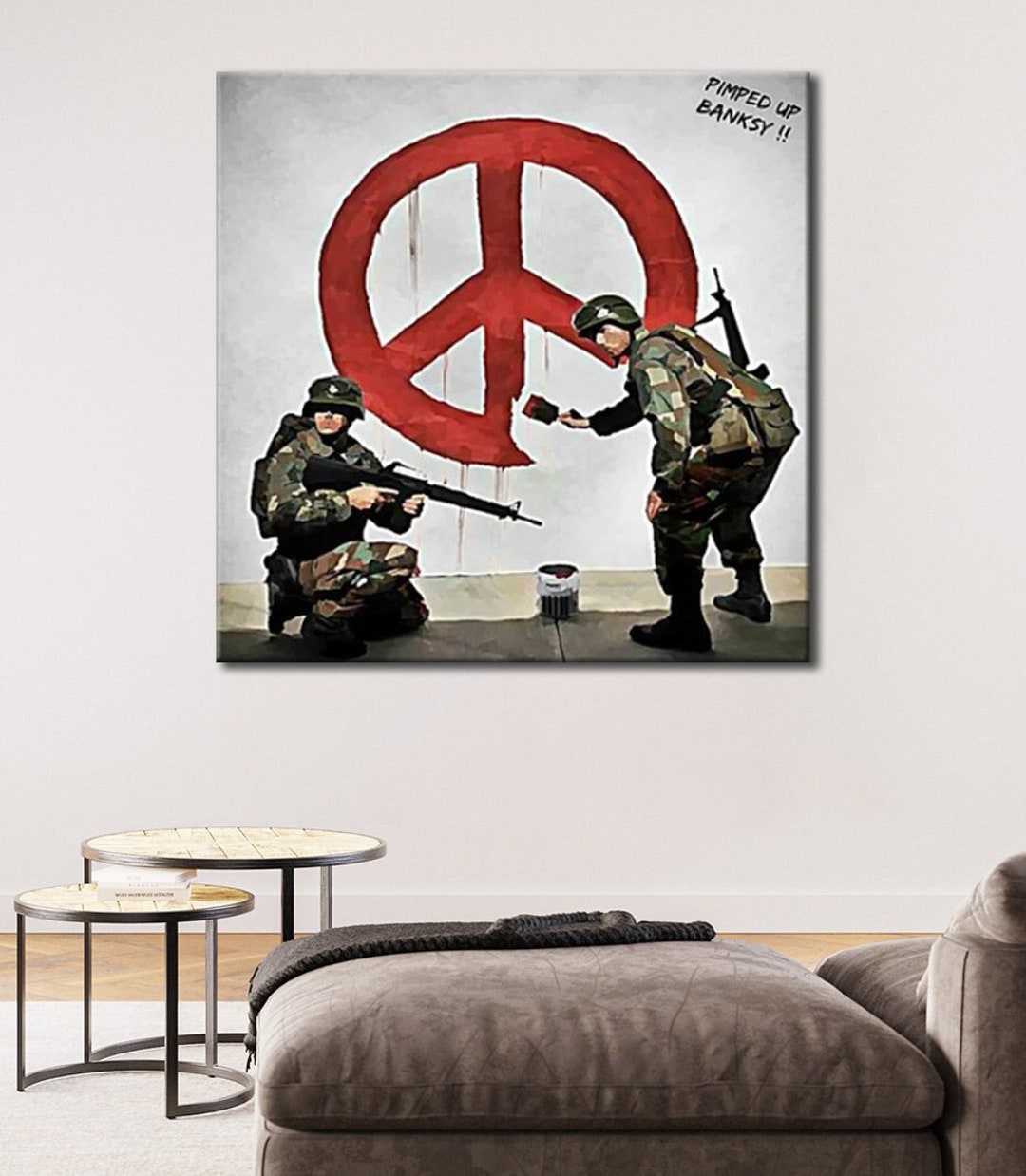 Banksy Soldiers Wall Art, Banksy Soldiers Canvas Art, Banksy Home Decor