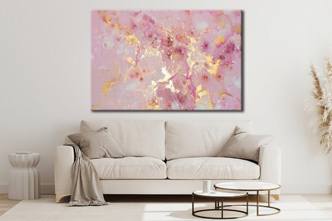 Pink Gold Marble Canvas Print, Ready to Hang Wall Art - Etsy