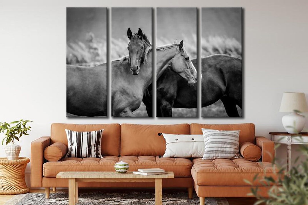 Horses Wall Art, Horses Canvas Design, Animal Canvas Art, Horses Home