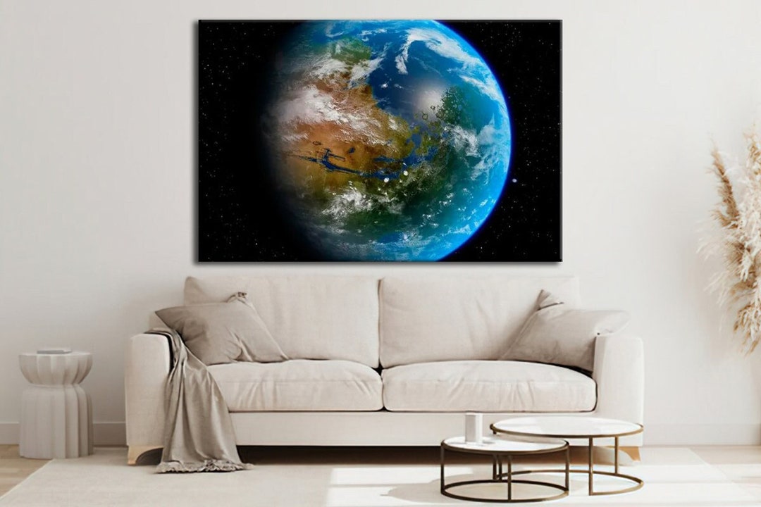 Earth Wall Art, Earth Canvas Art, Earth Home Decor, Earth