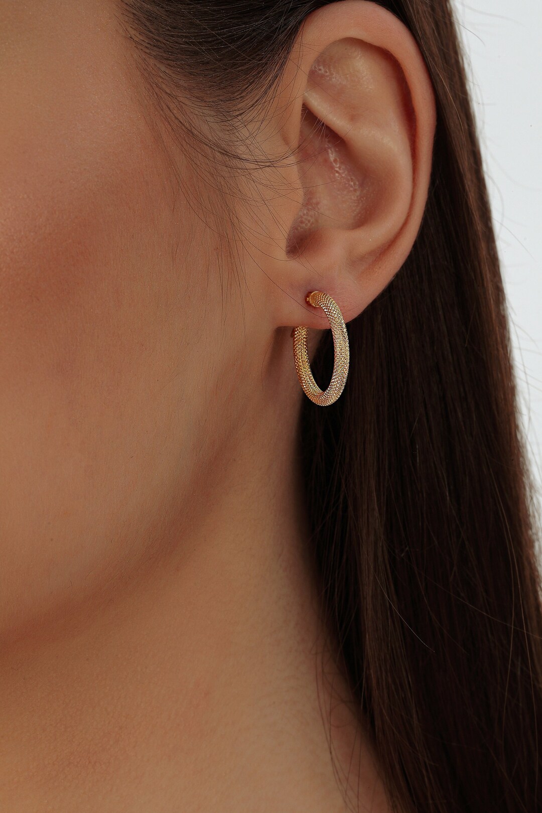 14k Real Gold Hoop Earrings Timeless and Refined Simple Hoop Etsy