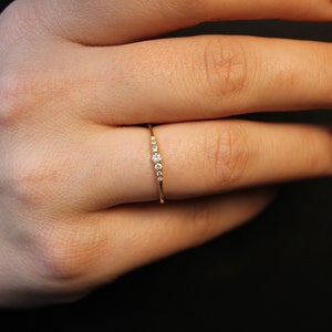 14K Gold Sieben Stein Diamant Ehering: Jubiläumsring