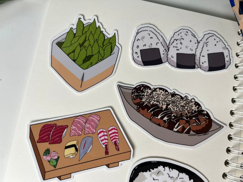 Appetizers Food Sticker 7 Pack - Anime Food afbeelding 2